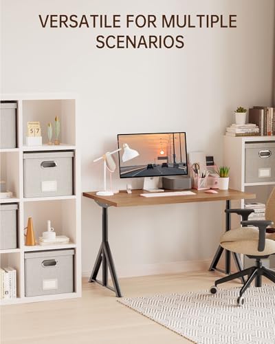 Oterri File Organizer with Lid, File Box, File Cabinet for Letter File Folder Storage, Hanging File Organizer for Office/Decor/Home,Document Organizer, 1 Pack,Beige-Box Only