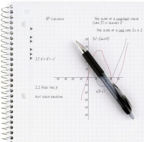 Five Star Spiral Notebook + Study App,1 Subject,Graph Ruled Paper,8-1/2" x 11",100 Sheets,Fights Ink Bleed,Water Resistant Cover,Assorted Colors (73549),6 Count (Pack of 2)