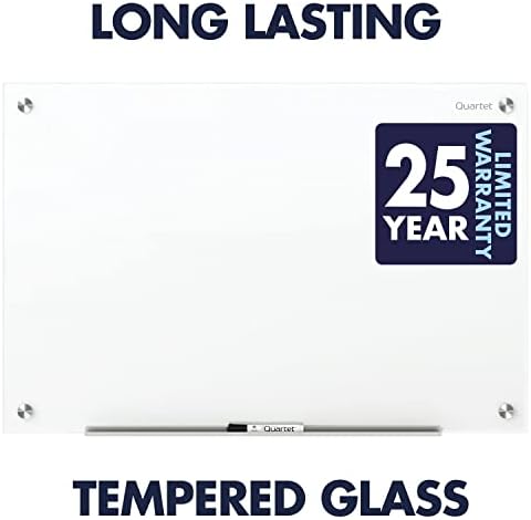 Quartet Dry Erase Board, Magnetic Whiteboard 8' x 4', Glass Board for Wall, Infinity, Brilliance White (G29648W)