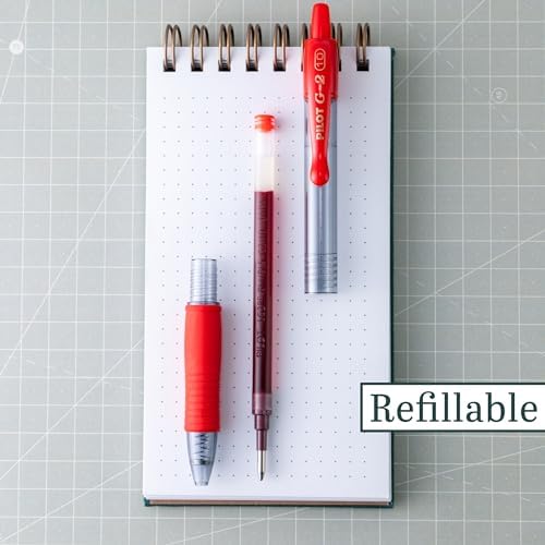 PILOT G2 Premium Gel Roller Pens, Bold Point 1 mm, Red Pens, Pack of 12