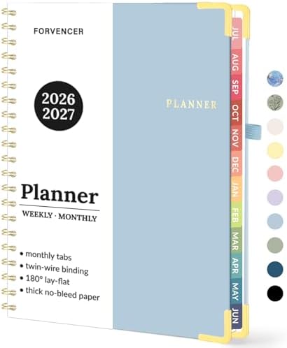 Forvencer Academic Planner 2026-2027, Weekly & Monthly Hardcover Planner A4