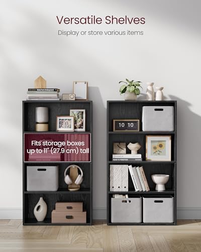 VASAGLE 4-Tier Bookshelf, Storage Organizer, 23.6 x 9.5 x 42.4 Inches