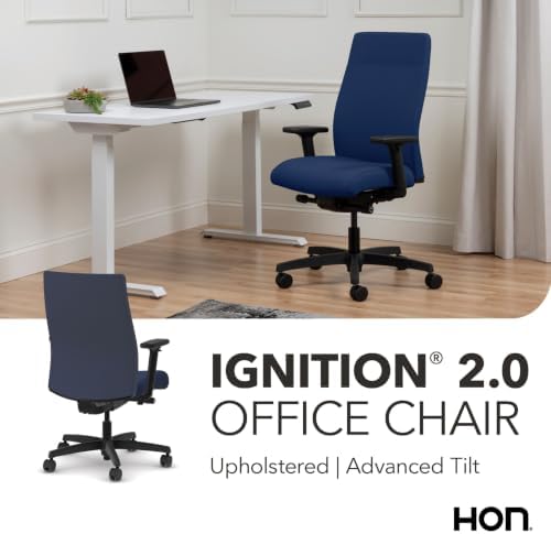 HON Ignition 2.0 Ergonomic Office Chair, Lumbar Support, Desk Chair, Indigo