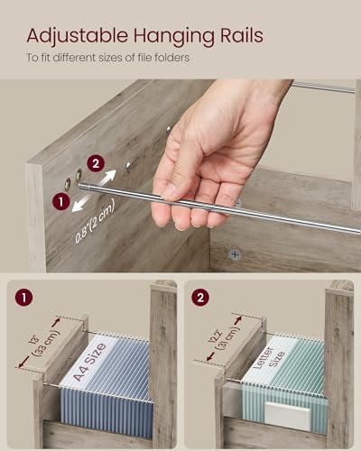 VASAGLE 2-Drawer File Cabinet, Small Rolling Filing Cabinet