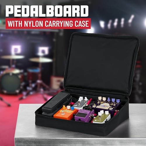 Gator Cases Wood Pedal Board with Nylon Carry Bag with External Pocket | 18 x 12" (GPT-BLACK)
