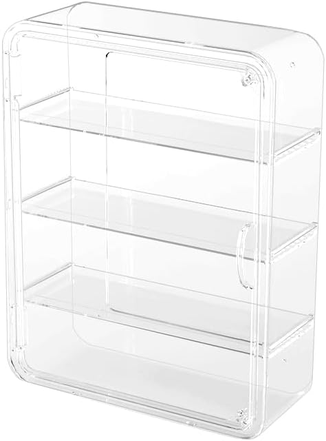 BOHOIDEE 4 Tiers Clear Display Case for Figures, Acrylic Storage Organizers Box with Magnetic Door, Wall-Mounted Dustproof Showcase for Collectibles Action Figure