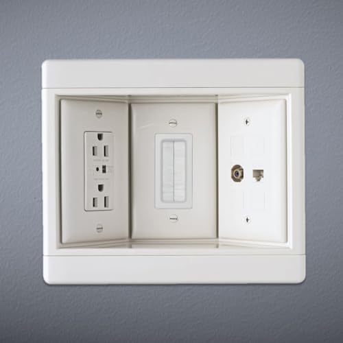Legrand Pass & Seymour TV3WW 3 Gang Recessed TV Box, Frame Only, White (1 Count)