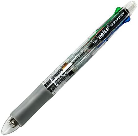 Baile Grip 4+1, 4 Colors 0.7 mm Ballpoint Multi Pen and 0.5 mm Pencil With Eraser In Cap