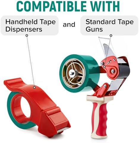 2" x 110 Yards Green Packing Tape, 4 Rolls
