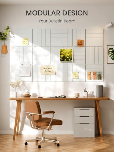 Bumusty 36" x 24" Large Cork Board Alternative, Cold White