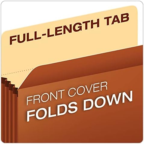 Pendaflex Expanding File Pockets, Letter Size, 5.25" Expansion, Reinforced with DuPont™ Tyvek® Material, Redrope, 10 per Box (1534G-OX)