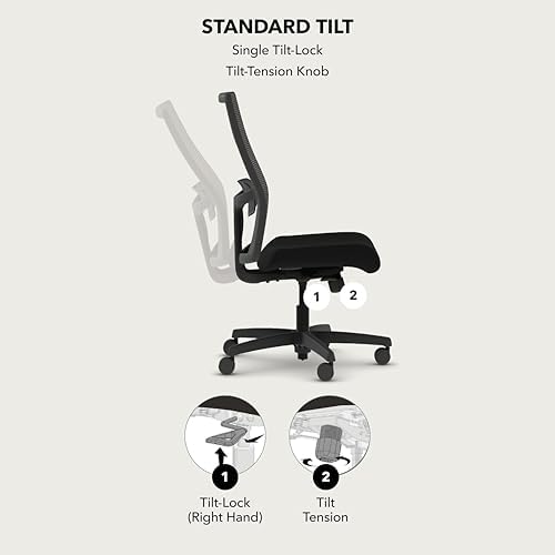 HON Ignition 2.0 Ergonomic Office Chair, Lumbar Support, Office Desk, Black