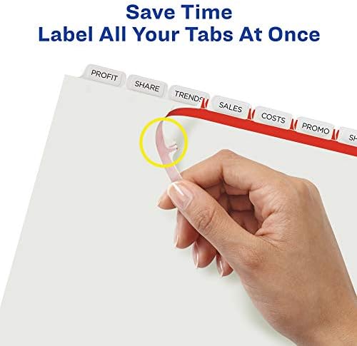 Avery Index Maker Clear Label Dividers, 8-Tab, White, 5 Sets