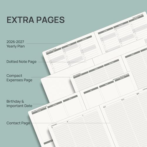 POPRUN Planner 2026-2027, Large-8.5" x 10.5", Academic Weekly Planner