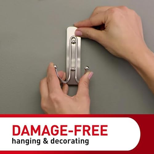 Command Large Bronze Double Hooks, 2 Hooks, 2 Strips