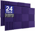 Foam Factory Inc 24 Pack Color Acoustic Foam Panel Studio Soundproofing Wedge Wall Tiles 12” X 12” X 2” (Purple)