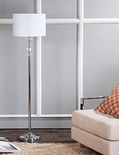 JONATHAN Y Aubrey Floor Lamp 59.5" Crystal Metal, Clear/Chrome