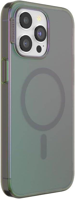 PopSockets iPhone 15 Pro Max Phone Case with MagSafe, Wireless Charging Compatible, Green - Nightshade