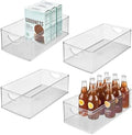iDesign Stackable Clear Plastic Extra Long Storage Bin, 4-Pack