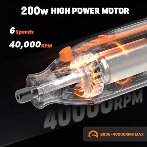 200W Corded Rotary Tool Kit Flex Shaft 6 Speed 40000RPM 153 Accessories