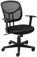 Amazon Basics Breathable Mesh Mid-Back Office Desk Chair with Armrests, Lumbar Support, 360-Degree Swivel, Adjustable-Height, Black