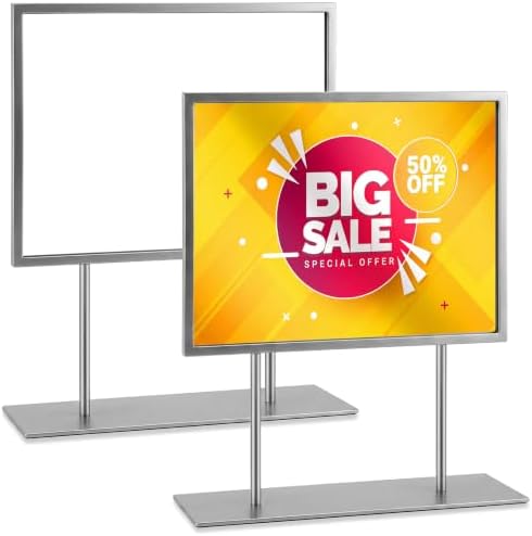 Zhengmy 1 Pack Tabletop Sign Holder, 11" w × 8.5" h, Landscape, White