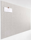 Slated Felt Bulletin Board Tiles | Cork Board Alternative for Walls | Wall Panels for Office & Home Decor | Aesthetic Pinboard & Photo Board | 12-Pack (11.8" x 11.8") with Adhesive | Ivory