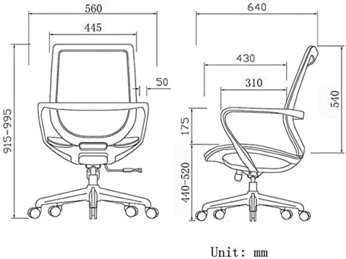 Office Chair Mesh Computer Chair with Lumbar Support Arm Modern Swivel Office Chair (Colour: B) (Colour: B) (A)
