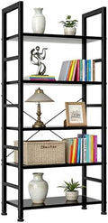 5 Tier Bookshelf, Free Standing Bookcase with Open Storage Shelves