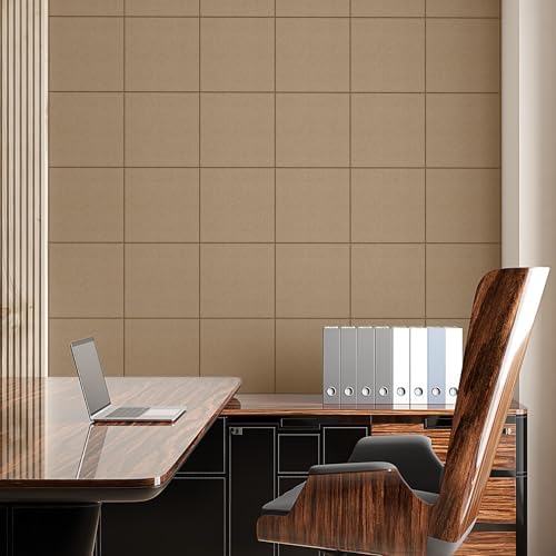 MaxGear Felt Bulletin Board 48" x 36", Tan Felt Wall Tiles Wall Decor