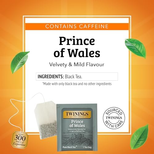 Twinings Prince of Wales Black Caffeinated Tea Bags, 20 CT Box (6 Pack)