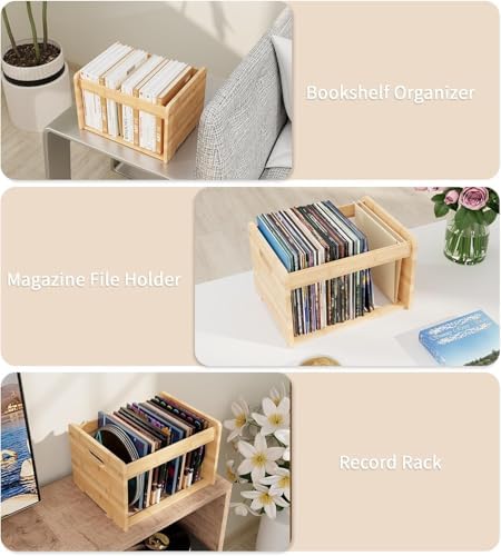 Bamboo Hanging File Organizer, Desktop File Box, Open Top, 2 Pack, Natural | Open-Top Access, 4 Hanging Folders Included, Letter & Legal Files, Sliding Rails, Reinforced Handles, Easy Assembly