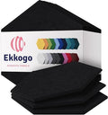 Acoustic Panels 12-Pack Soundproof Wall Panels 14"X12.1"X0.4" Sound Panels High Density Sound Dampening Panels - [Deep Black Hexagon]