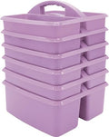 Teacher Created Resources Lavender Portable Plastic Storage Caddy 6-Pack for Classrooms, Kids Room, and Office Organization, 3 Compartments (TCR2088745)