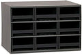 Akro-Mils Steel Garage Storage Cabinet, Small Parts Organizer Metal Cabinet for Hardware, Nails, Screws, Bolts, Nuts, and More, 17" W x 11" D x 11" H, 9-Drawer, Gray Cabinet/Black Drawers (19909)