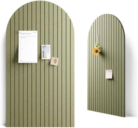 Large Arched Felt Bulletin Board 47.2''×25.5'', Olive Green