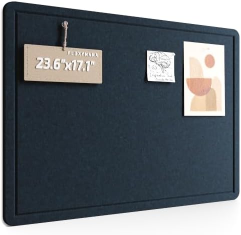 Fluxynara 23.6" x 17.1" Bulletin Board, Carbon Blue