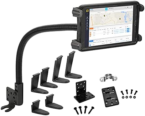 ARKON Mounts Car and Truck Seat Rail or Floor Tablet Mount | Heavy-Duty Seat Rail & Floor Mount | Strong Flexible Arm | Compatible with iPad, Galaxy, Tab, Google, & More | TAB188L22AL