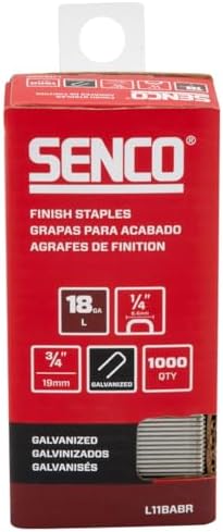 SENCO Collated Medium Wire Staples, Galvanized, 18 GA (L11BABR) 1,000 Box