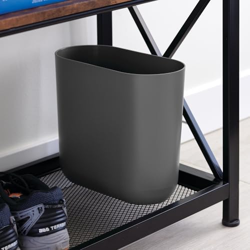 iDesign Small Slim Plastic Bathroom Trash Can, 2-Pack, Gray