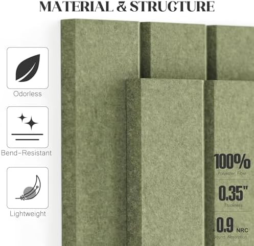 Felt Bulletin Board Tiles 48x36 12 Pack Sound Absorbing Wall Panels