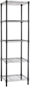 Amazon Basics 5-Shelf Tower Adjustable Storage Shelving Unit for Garage, Rust-Resistant Steel, 150 lbs Per Shelf, 16"W x 16"D x 54"H, Black