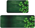Sparkle Clovers Kitchen Floor Mat Set of 2, Non Slip Rugs Absorbent Mats for Floor Countertop Office Home, St Patrick's Day Indoor Outdoor Decor Doormat 17" x 29.5" + 17" x 47"