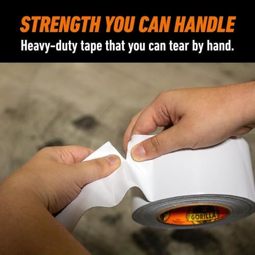 GORILLA Tape Tough & Wide, White, 2.88" x 25 yd, (Pack of 4)
