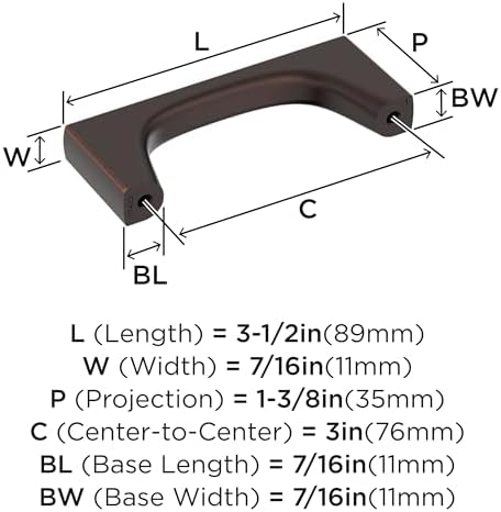 Amerock 3" Merced Oil-Rubbed Bronze Drawer Pull