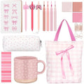 Reallnaive 25 Pcs Pink Stationery Set for College Back to School