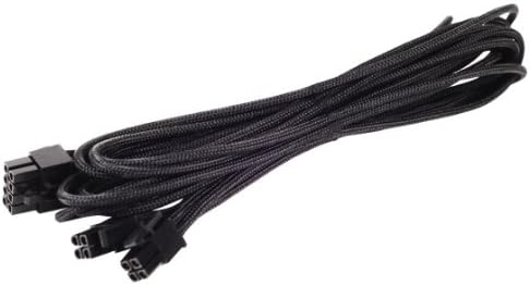 SilverStone Black Sleeved PSU Cable for One EPS/ATX 12V 8-Pin Adapter 750mm long PP06B-EPS75
