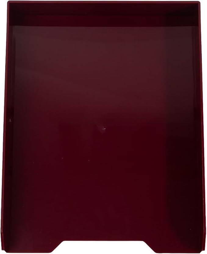 JAM PAPER Stackable Paper Trays - Burgundy - Desktop Document, Letter, & File Organizer Tray - Sold Individually