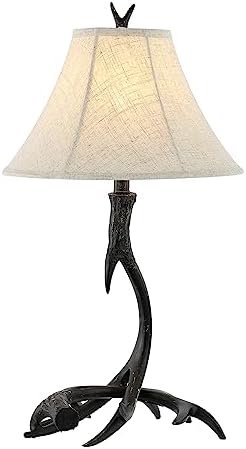 JONATHAN Y Antler Table Lamp Rustic Farmhouse Lodge 27.5" Resin, Black