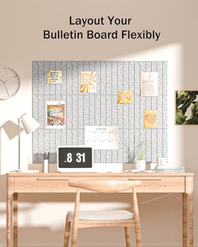 Large Cork Board, 48"X36" Bulletin Board Pin Boards for Wall Grey